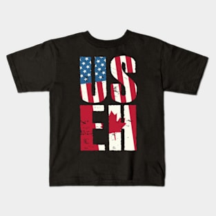 US EH American Canadian USA Canada Flag USEH Proud Patriotic Kids T-Shirt